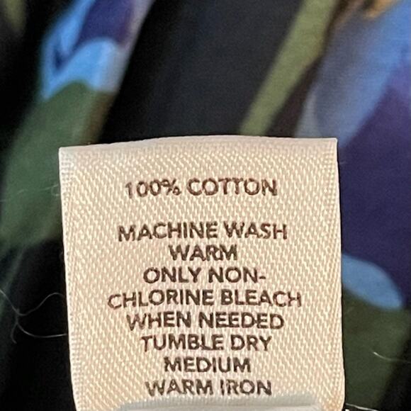 LOFT Navy Blue Green Gold Floral Pleated Boho Chic Full Skirt NWOT Size 4P - Picture 8 of 10